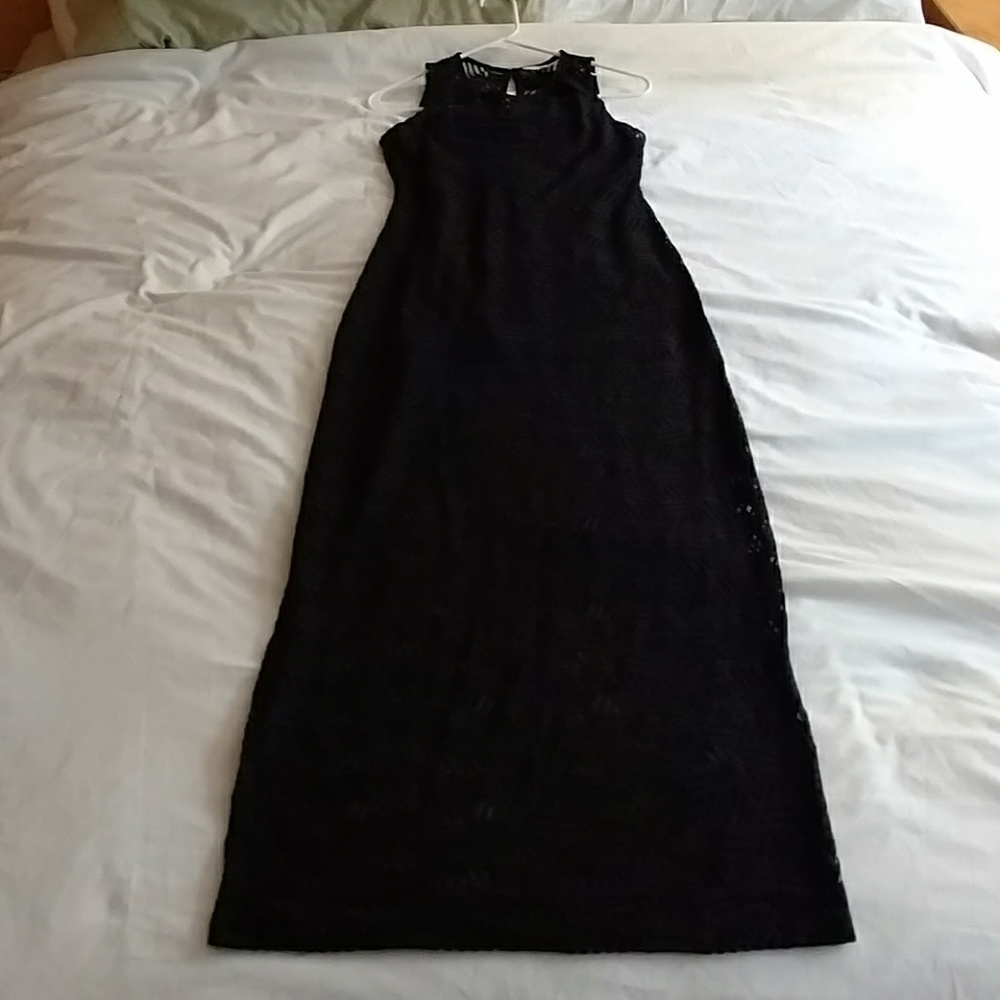 BCBG long, black lacey dress